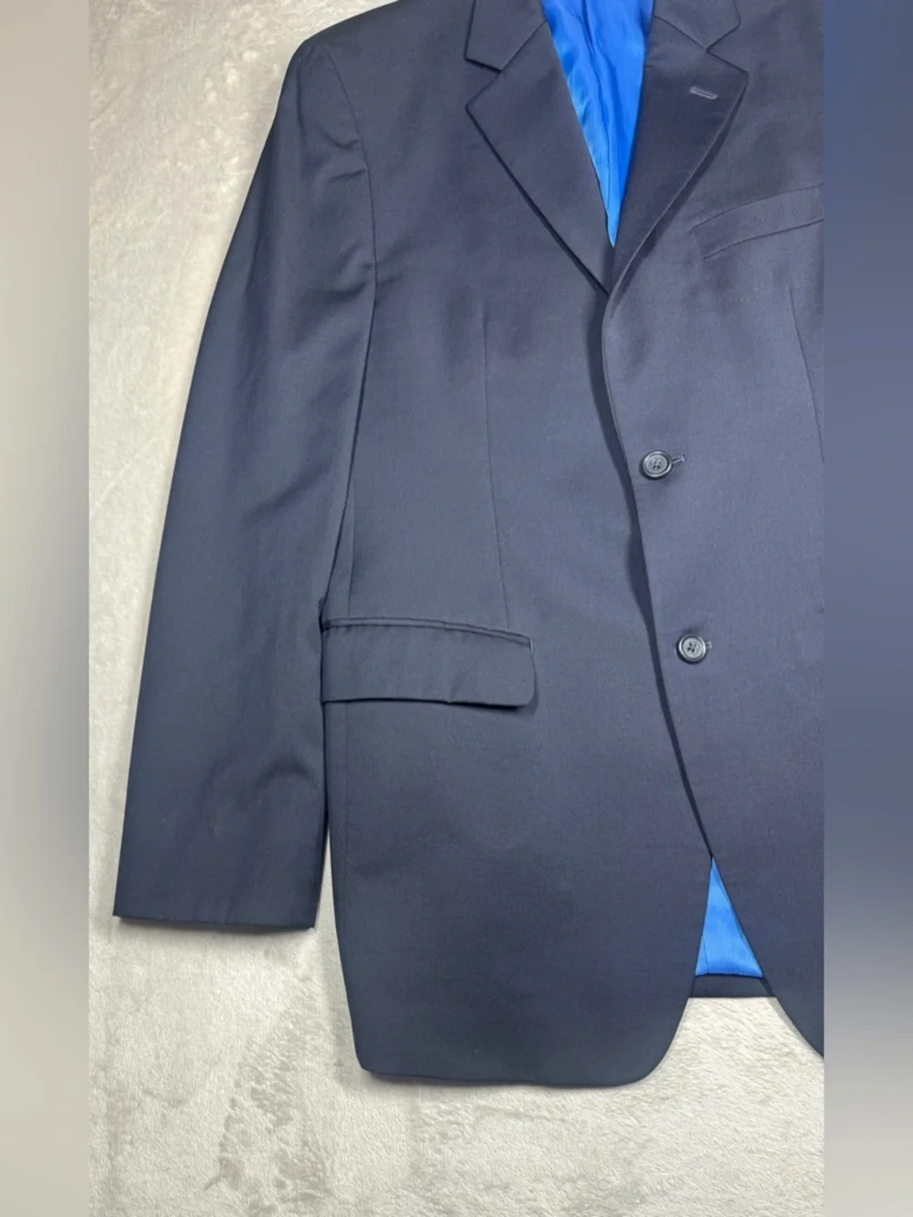 MICHAEL Michael Kors 100% Wool Men’s Dark Navy Blue Buttoned Front Blazer 36R